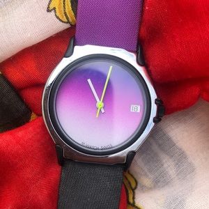 Mondaine France Watch rubber purple/black LUXURY
